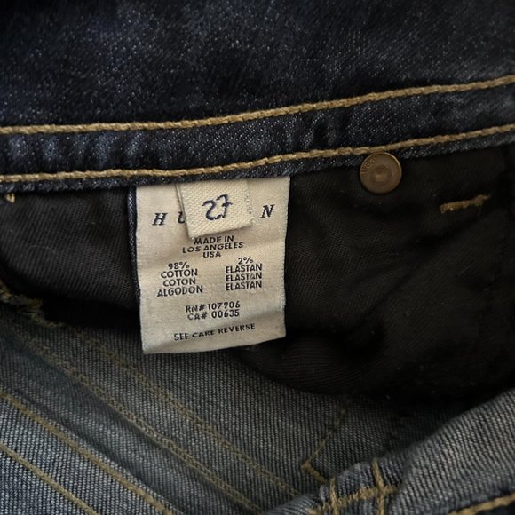 Hudson Women's Medium Wash Flare Jeans Whiskering 98% Cotton 2% Elastane Size 27 - Picture 5 of 7